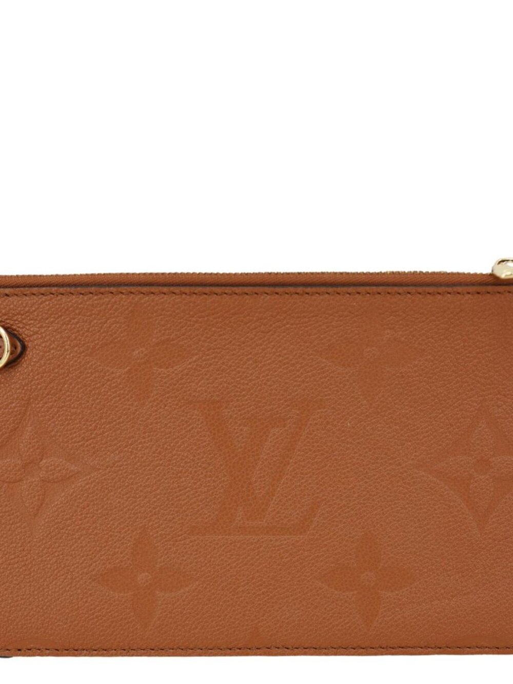 Louis Vuitton  Neverfull Pochette Giant Monogram Empreinte Leather Wristlet Brow - Picture 3 of 11